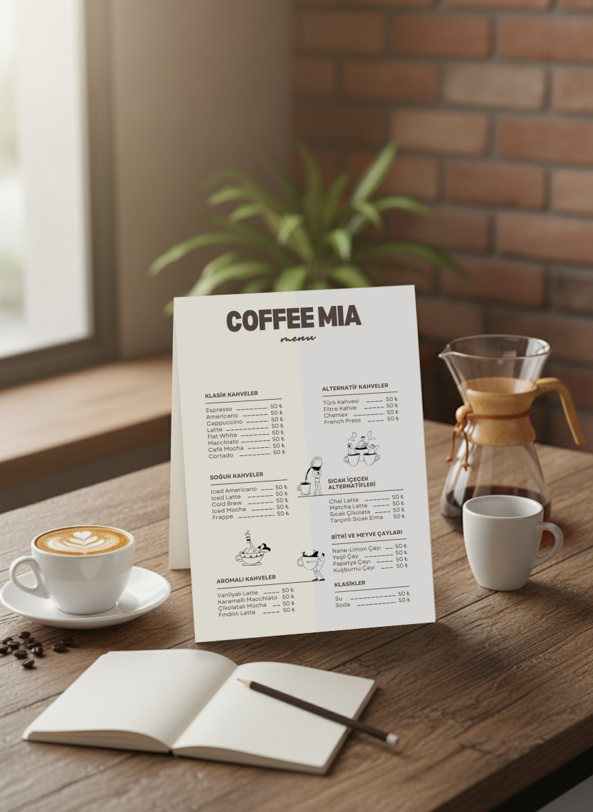 Menü tasarımı — mobil görünüm 3